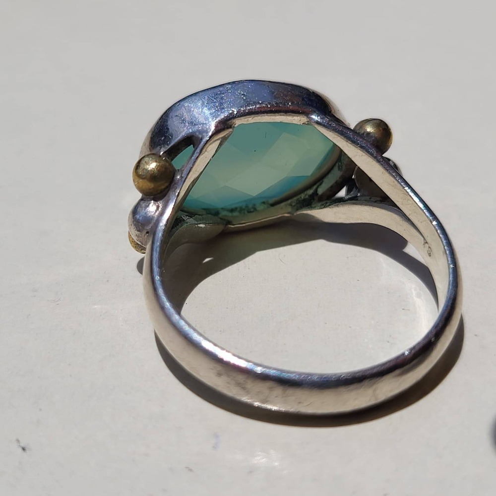 Vintage YS Chalcedony Sterling Silver Statement Ring - Picture 2 of 9